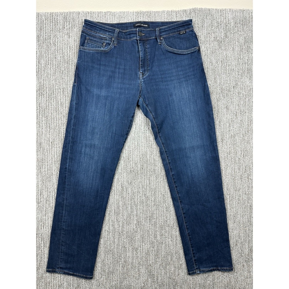 Mavi Jeans Mens 36x32 Blue‎ Medium Wash Regular Fit Straight Stretch Denim Men
